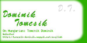 dominik tomcsik business card